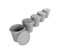 Lot de 5 seaux avec couvercle - 30 l - Fabriqués en Allemagne - Qualité alimentaire - Stables, hermétiques - Pour ranger les aliments, les fournitures de bureau, la chambre d'enfant, la maison