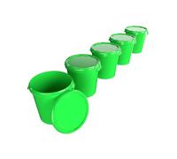 Lot de 5 seaux avec couvercle - 30 l - Fabriqués en Allemagne - Qualité alimentaire - Stables, hermétiques - Pour ranger les aliments, les fournitures de bureau, la chambre d'enfant, la maison