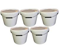 Lot de 5 seaux de 17 litres avec couvercle blanc, seaux à lait/stockage empilables, seaux à miel, seaux en plastique avec agrément alimentaire, récipients de qualité alimentaire, seaux vides pour