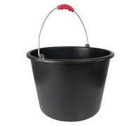 Lot de 5 seaux de construction - 20 litres avec échelle - Seau à mortier - Seau à eau pour chantier et jardin - Avec poignée rouge confortable - Seau à mortier (5 pièces, 20 l)