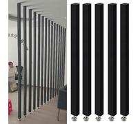 Lot de 5 séparateurs de pièce à suspendre Lamella Partit Sn avec base réglable 70240 cm de hauteur, parfaits pour salon, couloir, entrée, restaurant (175 cm)