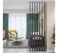 Lot de 5 séparateurs de pièce autonomes en hauteur réglable - Colonne de séparation en métal pour salon, bureau, entrée - Noir 160 cm/1,6 m