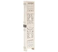 Lot de 5 séparateurs de pièce sculptés à la main - Blanc - 200 x 165 cm - En bois massif de manguier - Pliable et autonome - Pour salon, chambre à coucher, bureau, jardin, intérieur et extérieur