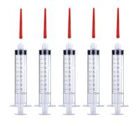 Lot de 5 seringues d'alimentation pour petits animaux domestiques avec 5 buses à visser pour doser le liquide, l'arrosage, le remplissage (10 ml)
