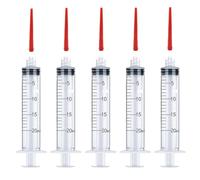 Lot de 5 seringues d'alimentation pour petits animaux domestiques avec 5 buses à visser pour doser le liquide, l'arrosage, le remplissage (20 ml)