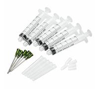 Lot de 5 seringues distributrices de 10 ml avec aiguilles de distribution et capuchons pour bricolage, quilling, peinture acrylique, bouteille d'huile, artisanat, loisirs créatifs