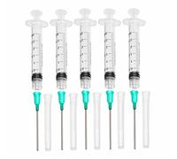 Lot de 5 seringues distributrices de 3 ml avec aiguilles de distribution et capuchons pour bricolage, quilling, peinture acrylique, bouteille d'huile, artisanat, loisirs créatifs