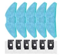 Lot de 5 serpillères et 6 sacs à poussière compatibles avec aspirateur robot MEDION SW MD 2004 pour sols propres et hygiéniques