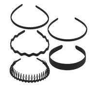 Lot de 5 serre-têtes invisibles transparents, design avec prise en main des dents, accessoire de sport d'entraînement, aide au maquillage pour le lavage du visage, matériau flexible et durable, confor