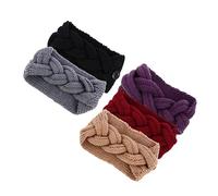 Lot de 5 serre-têtes tricotés chauds, bandeau de maquillage, turbans for femme, bandeau de douche, accessoire for cheveux for femme, nœud tricoté, bandeau de cheveux au crochet for femme, fil chauffan