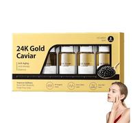 Lot de 5 sérums pour le visage au caviar doré 24 carats - Anti-âge et correction des rides - Réduit les rides, raffermit et revitalise la peau du visage - Soin luxueux pour une peau jeune éclatante