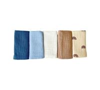 Lot de 5 serviettes carrées multi-usages pour bébé - Serviette de bain douce - 4 couches - Cadeau de douche pour nourrisson - Serviette de bain en coton pour enfant