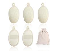 Lot de 5 serviettes de bain en luffa beige avec 1 sac de rangement pour le bain et le bain pour adultes