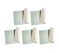 Lot de 5 sets de table antidérapants double face en cuir lavables pour une élégance quotidienne (vert et blanc)