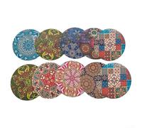 Lot de 5 sets de table isolés avec des motifs ronds uniques, protègent votre table de la chaleur tout en améliorant le style