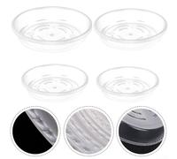 Lot de 5 soucoupes en plastique transparent pour intérieur et extérieur - Aide à maintenir un bon drainage et protège les surfaces contre les déversements d'eau et de sol - 20,3 cm