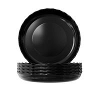 Lot de 5 soucoupes noires durables pour pot de fleurs rond en plastique pour intérieur et extérieur (26 cm)