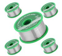 Lot de 5 soudures d'étain de 1,0 mm, sans plomb avec noyau de colophane, 20 g, convient pour la réparation de composants de soudage électroniques et électriques et pour le bricolage