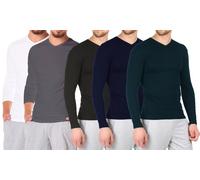 Lot de 5 sous-pulls thermiques en col V pour homme : XL-2XL