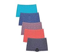Lot de 5 sous-vêtements décontractés en Coton à Angle Plat pour Femmes Slip sans Couture Taille Haute Boxer Dim Femme 38 (White, M)