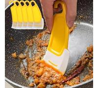 Lot de 5 spatules de cuisine en silicone à lame souple - Outil de nettoyage polyvalent pour la maison - 15 x 6 cm - Jaune - 5 pièces