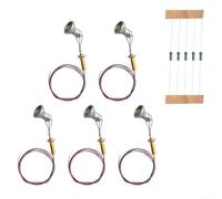 Lot de 5 spots LED à l'échelle HO de 2 cm, lumière chaude, modèle de lampadaire avec vis, résistances, pour paysage ferroviaire, paysage, 1:87 (argenté)