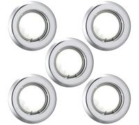 Lot de 5 spots LED encastrables au plafond salon salle à manger éclairage chrome lumières spots ronds