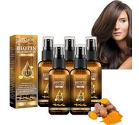 Lot de 5 sprays de croissance des cheveux à la biotine, sérum de croissance des cheveux, spray nourrissant pour la croissance des cheveux, prévention de la chute des cheveux, huile essentielle de