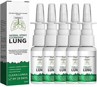Lot de 5 sprays nasaux bio à base de plantes pour nettoyer et réparer les poumons, à action rapide, soulager la congestion nasale, vous garder en bonne santé