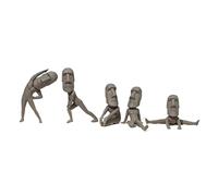 Lot de 5 statues Moai amusantes - Sculpture de Moai de l'île de Pâques - Décoration de bureau - Mini figurines de bureau
