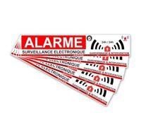 Lot de 5 Sticker Alarme Maison Protection et Intervention- 20 par 4 cm