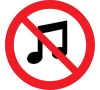 Lot de 5 Stickers Musique Interdite Ø10 cm - Interdiction d'Écouter de la Musique - Signalétique Professionnelle
