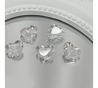 Lot de 5 strass à fond pointu 3D - Différentes formes - Cristaux transparents pour coque de téléphone - Pierres transparentes