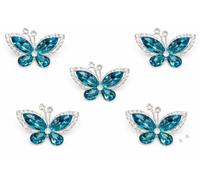 Lot de 5 strass en forme de papillon à dos plat de qualité A, Strass de qualité A