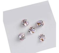 Lot de 5 strass transparents pour ongles 3D - Décoration artistique pour les ongles - Pour mariage - Avec 5 strass transparents