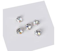 Lot de 5 strass transparents pour ongles 3D - Décoration artistique pour les ongles - Pour mariage - Avec 5 strass transparents