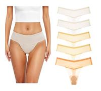 Lot de 5 Strings Cache-Slips Camel Toe, sous-vêtements sans Coutures pour Femme, Gainants et avec Protection. (C,S)