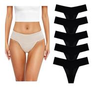 SSIPIS Lot de 5 Strings Cache-Slips Camel Toe, sous-vêtements sans Coutures pour Femme, Gainants et avec Protection. (A,S)