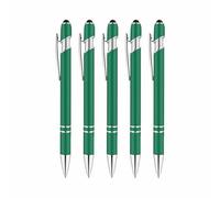 Lot de 5 stylets à double fonction, stylo à bille en métal antidérapant avec bouton poussoir rétractable pour cadeaux de bureau