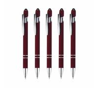 Lot de 5 stylets à double fonction, stylo à bille en métal antidérapant avec bouton poussoir rétractable pour cadeaux de bureau
