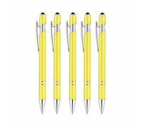 Lot de 5 stylets à double fonction, stylo à bille en métal antidérapant avec bouton poussoir rétractable pour cadeaux de bureau