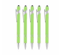 Lot de 5 stylets à double fonction, stylo à bille en métal antidérapant avec bouton poussoir rétractable pour cadeaux de bureau