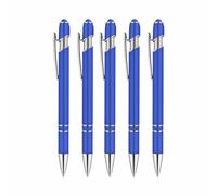 Lot de 5 stylets à double fonction, stylo à bille en métal antidérapant avec bouton poussoir rétractable pour cadeaux de bureau