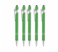 Lot de 5 stylets à double fonction, stylo à bille en métal antidérapant avec bouton poussoir rétractable pour cadeaux de bureau