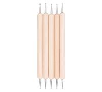 Lot de 5 stylets de gaufrage à pointe sphérique avec poignée en bois et acier inoxydable pour sculpture, peinture, ombrage