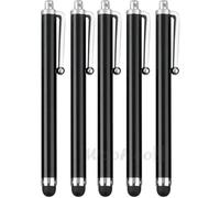 Lot de 5 Stylets en Acier pour écran Tactile capacitif pour iPhone, iPad Mini, Pro, Galaxy, Note, Tab, Nexus, Nokia, Blackberry, OnePlus, tablettes et Plus (Noir)