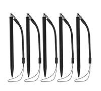 Lot de 5 stylets en plastique résistant à pointe rigide anti-rayures avec corde à ressort, stylet universel pour écran tactile de console/tablette/téléphone