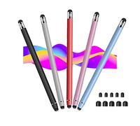 Lot de 5 stylets pour écrans tactiles - 10 pointes remplaçables - Stylet capacitif haute précision pour iPad, iPhone, tablettes Android et tous les appareils à écran tactile universel
