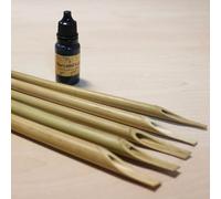 Lot de 5 stylos à bille en bambou avec encre noire - 10 ml, pour calligraphie