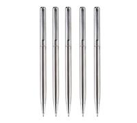 Lot de 5 stylos à bille en métal pour signature, cadeau d'affaires, noir/bleu, pour ouvrir/fermer pour bureau, hôtel, réception, écriture lisse